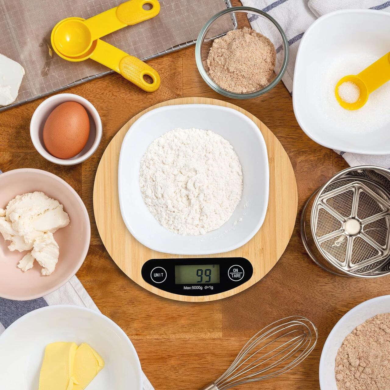 BALANZA DE COCINA DIGITAL DE BAMBU – Precisión, Estilo y Sostenibilidad