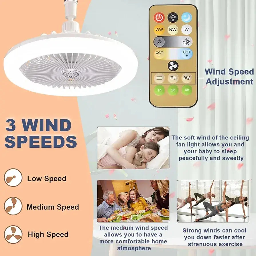 VENTILADOR DE TECHO con LUZ LED FEIFAN