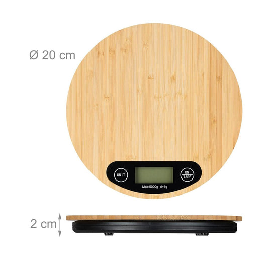 BALANZA DE COCINA DIGITAL DE BAMBU – Precisión, Estilo y Sostenibilidad